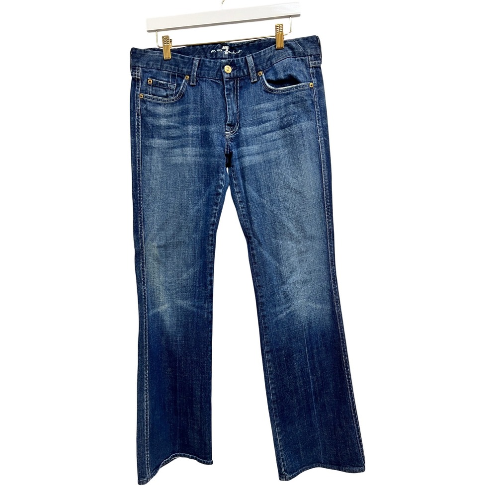 7 For All Mankind A-Pocket Jeans Womens 31 Blue Good Flare Bootcut Denim